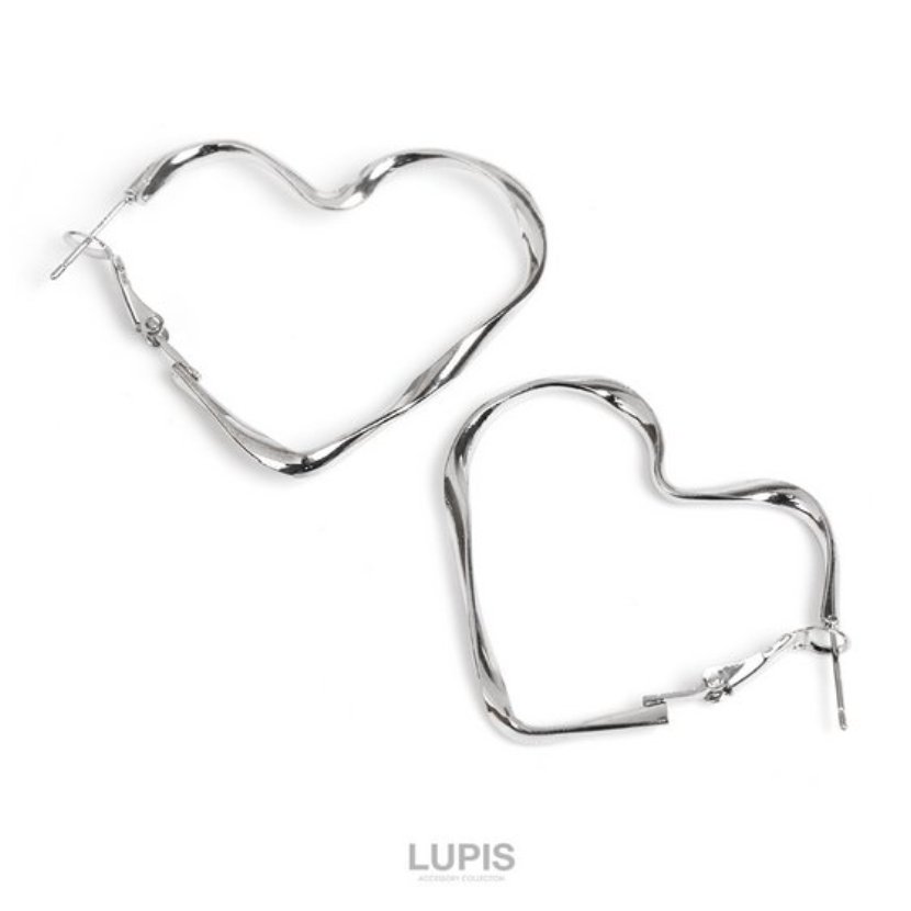 Twisted Heart Hoop Earrings