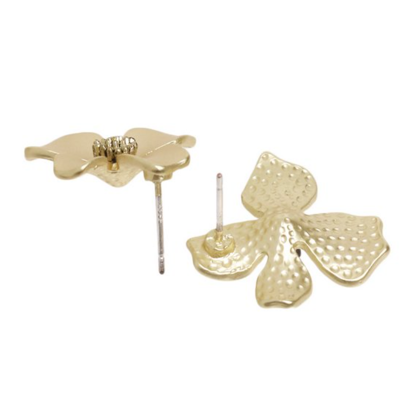 Matte Metal Flower Earrings