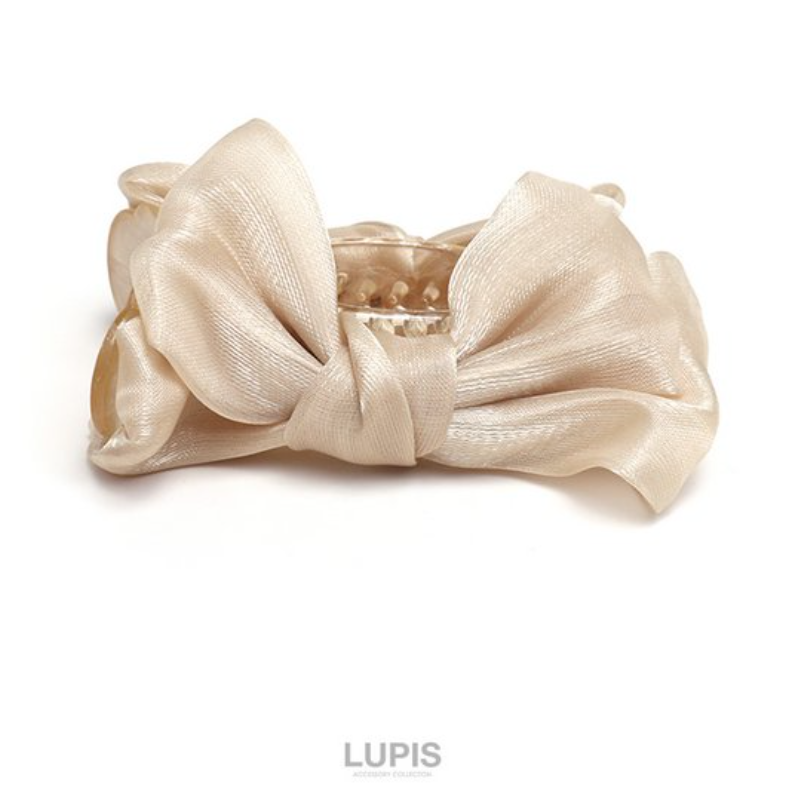 LUPIS Ribbon Slim Hair Clip v2638 Beige/Black