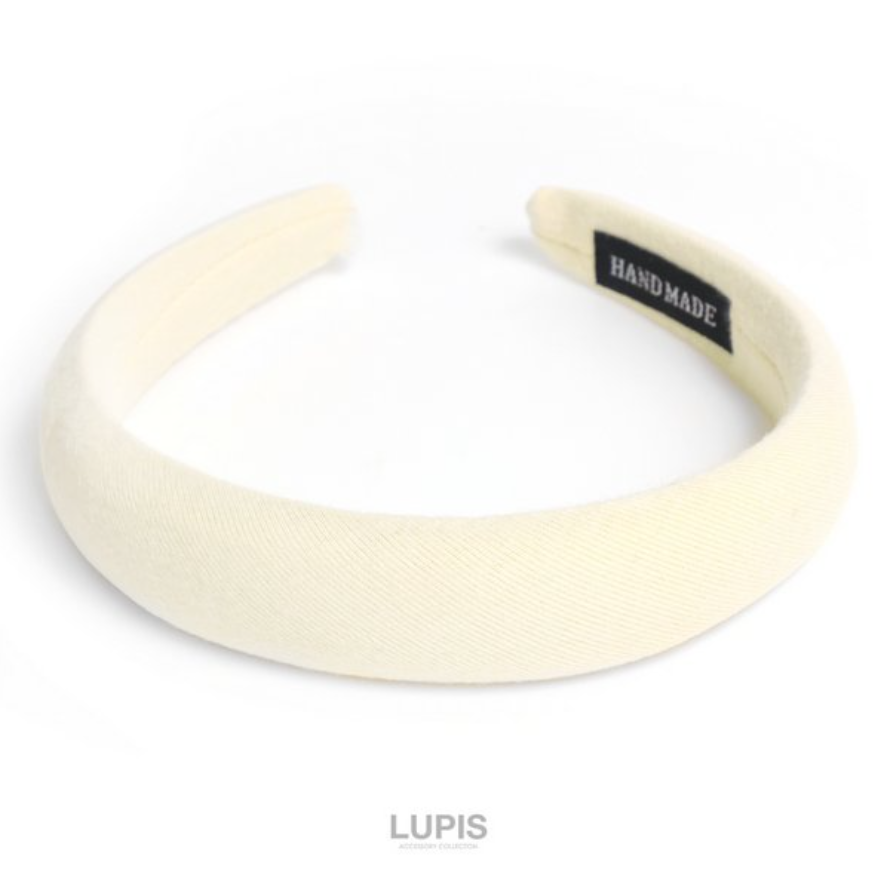 LUPIS Knitted Fluffy Headband v1657 Ivory/Brown