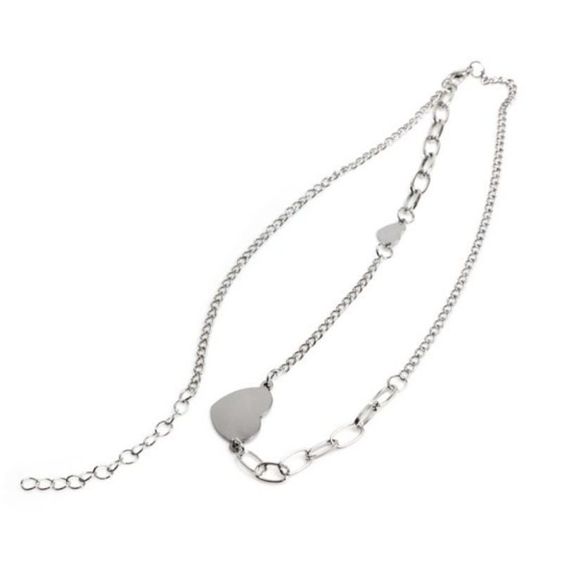 Lupis Metal Heart Plate Chain Necklace