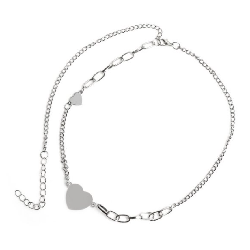 Lupis Metal Heart Plate Chain Necklace
