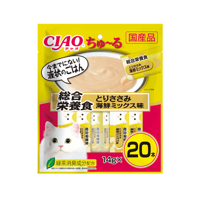 Inaba CIAO Churu Comprehensive Cat Treats (Maguro Tuna & Seafood/Chicken & Seafood) (20 Sticks)