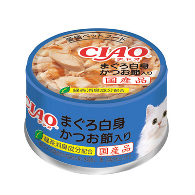 CIAO Whitey – Tuna White Meat with Bonito Flakes (85g Can)