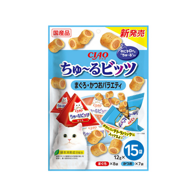 Inaba CIAO Churu Bits Cat Treats – Tuna & Bonito Variety Pack