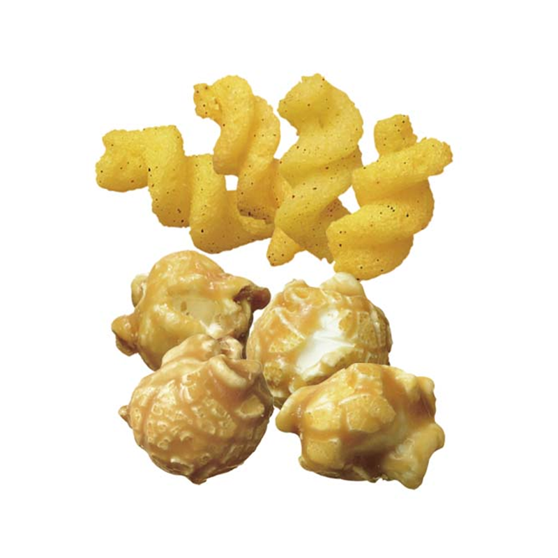 Bourbon Caramel Popcorn and Spicy Snack Mix (Tandoori Chicken Flavor)