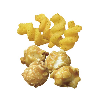 Bourbon Caramel Popcorn and Spicy Snack Mix (Tandoori Chicken Flavor)