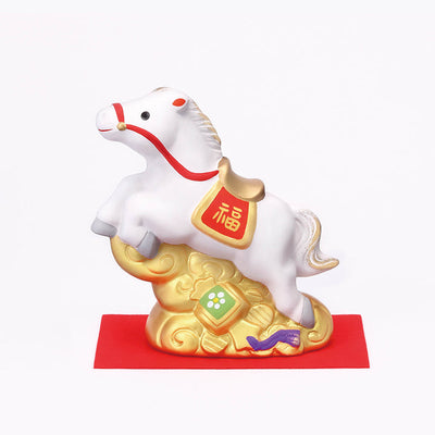 Yakushigama Year of the Horse Galloping with Colorful Brocade Ornament