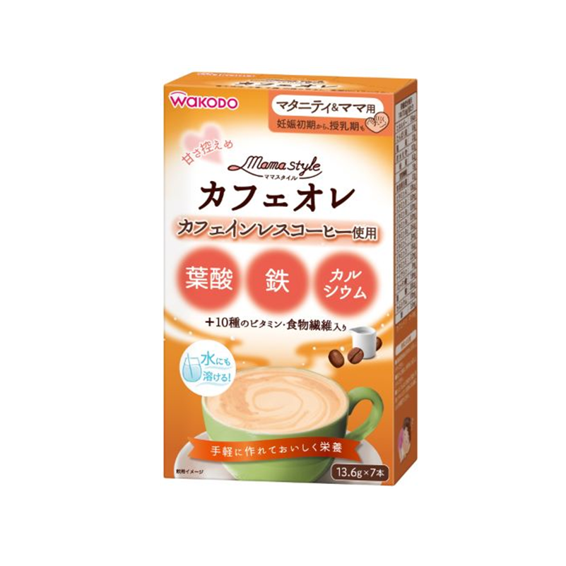 Wakodo Mama Style Instant Decaf Cafe au lait Mix