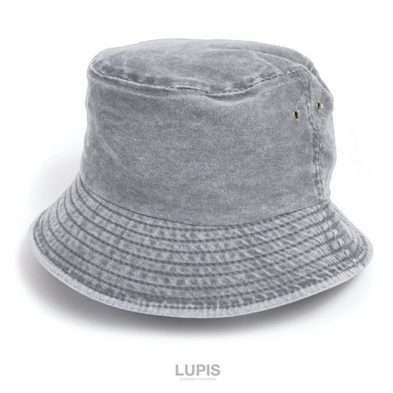 Lupis Washed Denim Bucket Hat Black/Grey