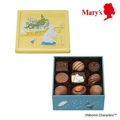 Mary Chocolate Co. Moomin & Snufkin Rest By The River Nut and Coffee Chocolate Assortment