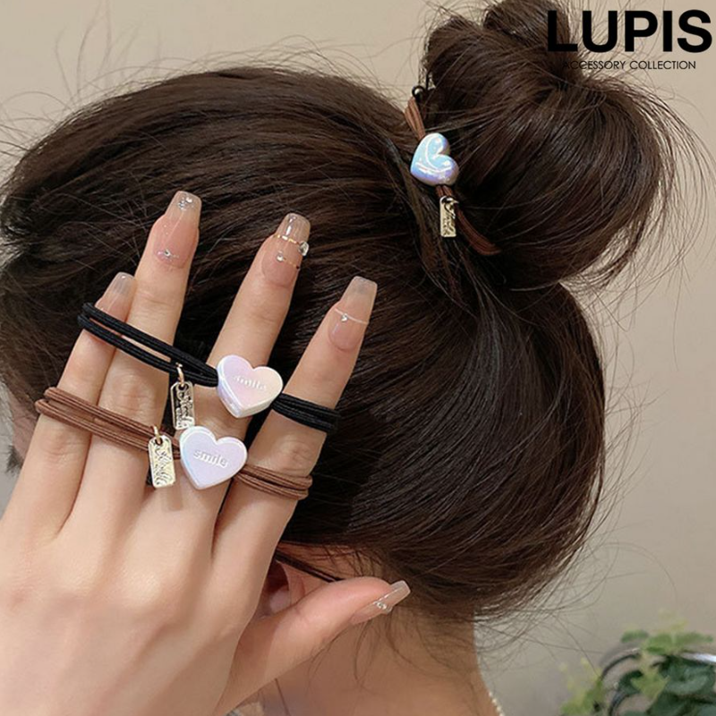 Check x Leopard Print Hair Tie Leopard