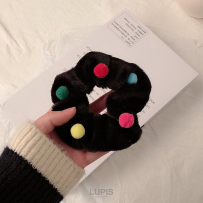 LUPIS Plush Hair Tie, Black v2857