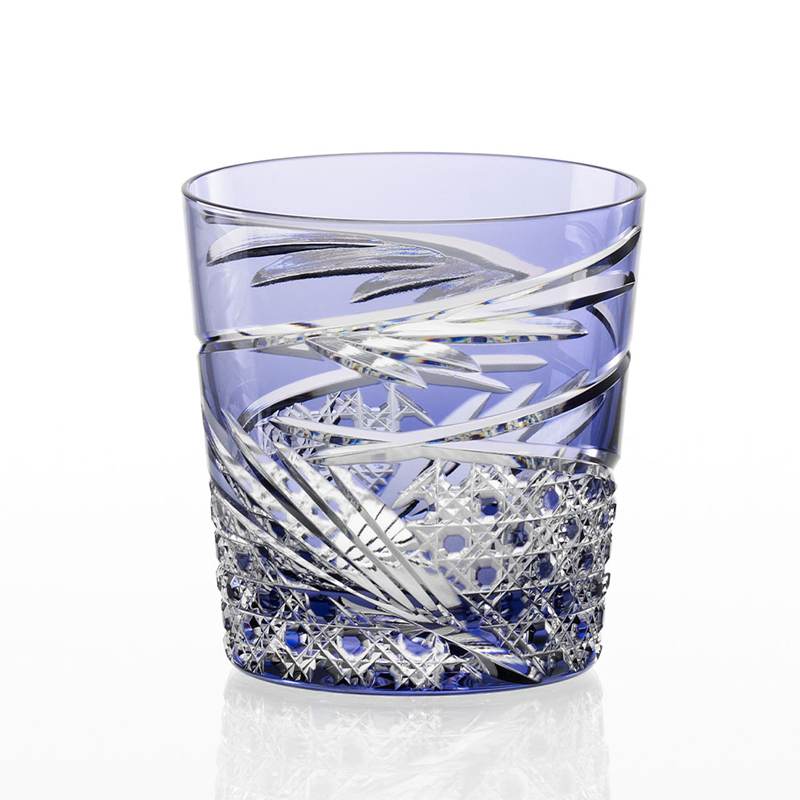 Kagami Edo Kiriko Mai Rock Glass (Assorted Colors Available)