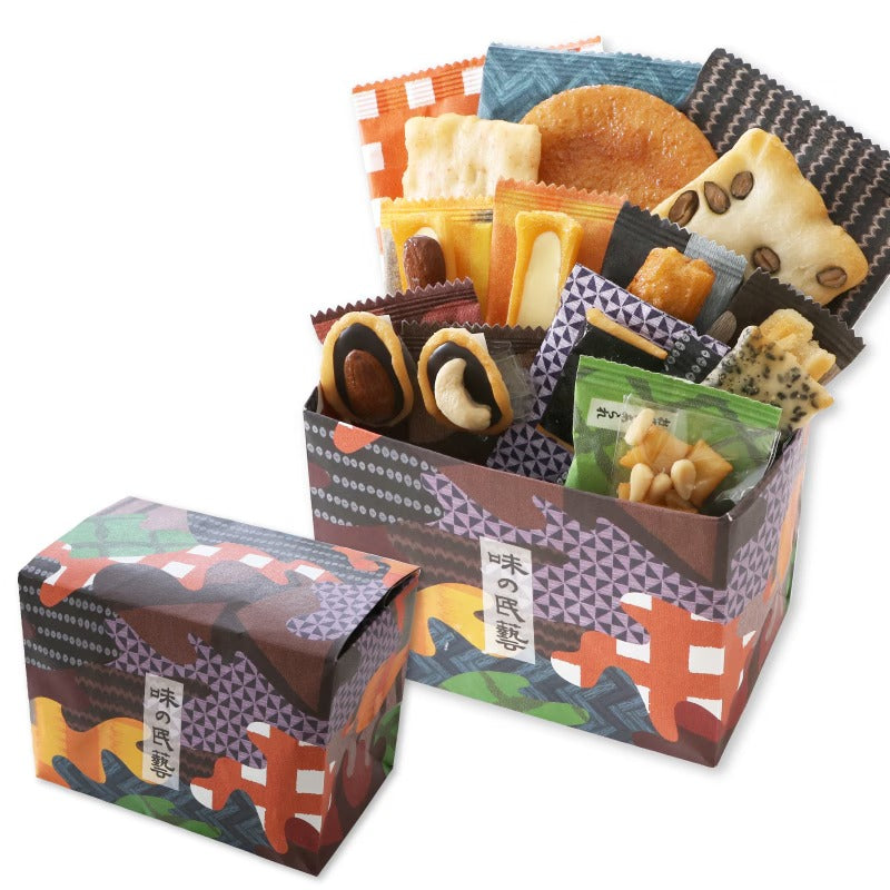Ginza Akebono Flavor Folk Art Okaki Rice Cracker Assortment (9 Pouches)