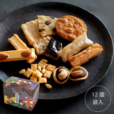 Ginza Akebono Flavor Folk Art Okaki Rice Cracker Assortment (9 Pouches)