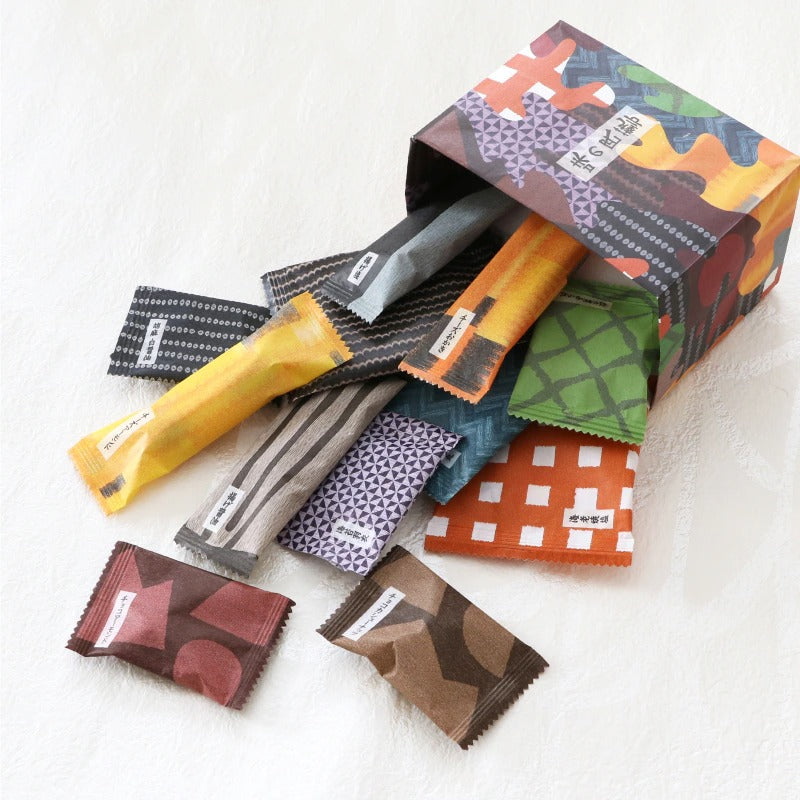Ginza Akebono Flavor Folk Art Okaki Rice Cracker Assortment (9 Pouches) (Best Before 2026/6/11)