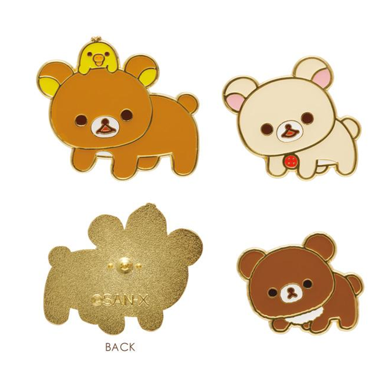 San-X RIlakkuma - Chairoikoguma's Kumakyun Days Pin Set