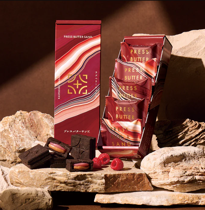 PREORDER PRESS BUTTER SAND Raspberry Chocolat Cream Sandwich Cookies (5 Pieces)