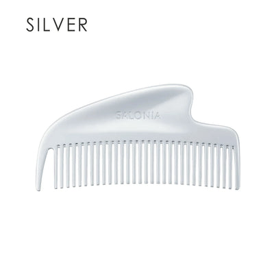 PREORDER SALONIA Glossy Care Metal Scalp Massage Comb – Silver