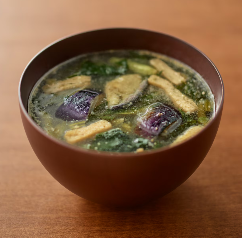 Muji Fried Eggplant and Spinach Miso Soup (4 servings)