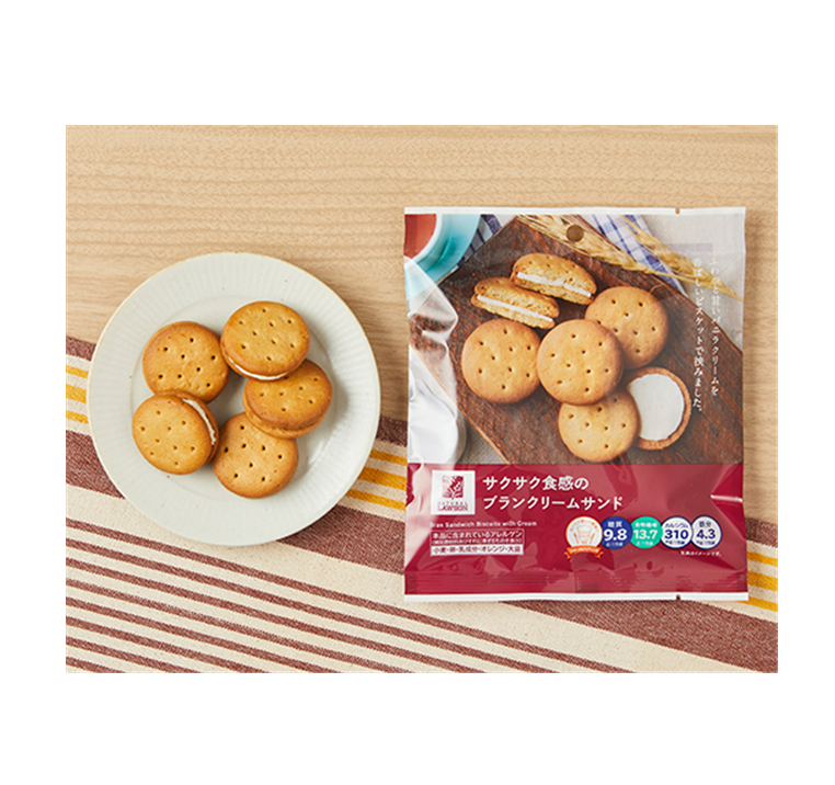 Lawson Daishin Foods Crispy Bran Cream Sandwich Cookies
