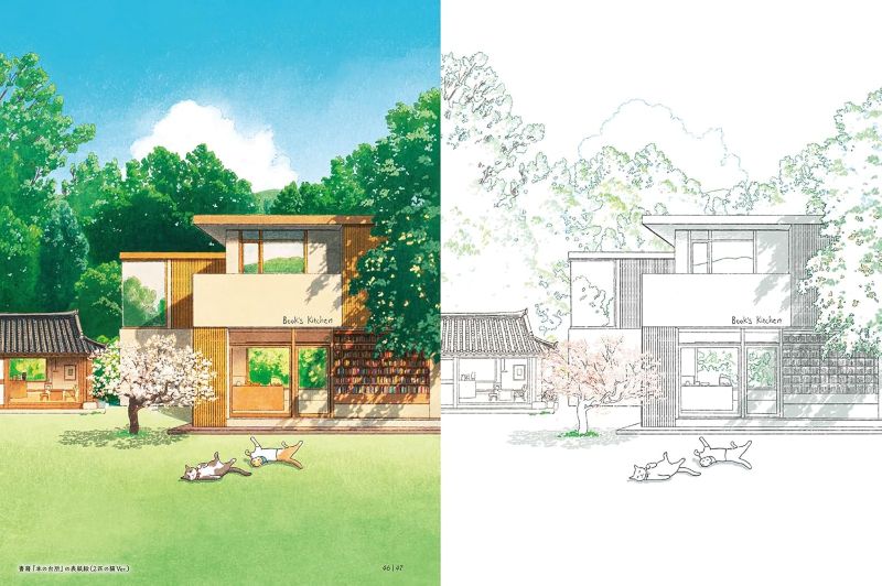 PREORDER A Coloring Book Journey Through Korea's Four Seasons with Two Cats