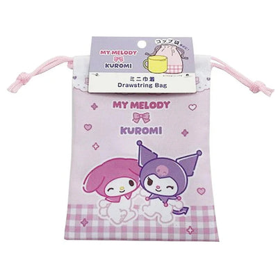 Sanrio My Melody & Kuromi Gingham Mini Drawstring Pouch