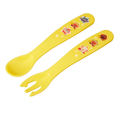 Anpanman Antibacterial Spoon & Fork Set – Yellow