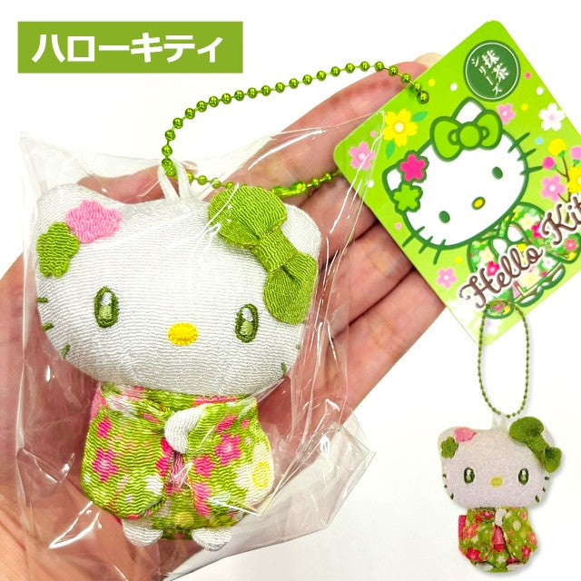 Sanrio Characters Japanese-Style Chirimen Mascot – Matcha Color Ver. Hello Kitty