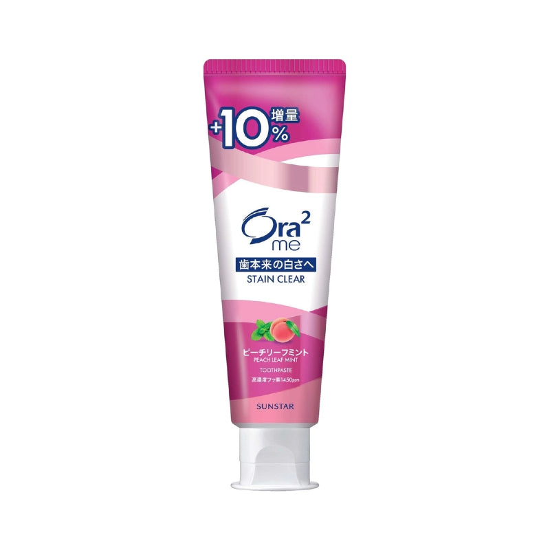 SUNSTAR Ora2 me Stain Clear Toothpaste – Peach Leaf Mint, Bonus Size