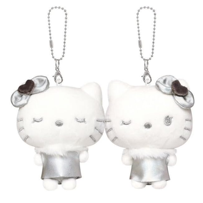 Sanrio Hello Kitty Mimmy Silver Metallic Magnetic Plush Keychain