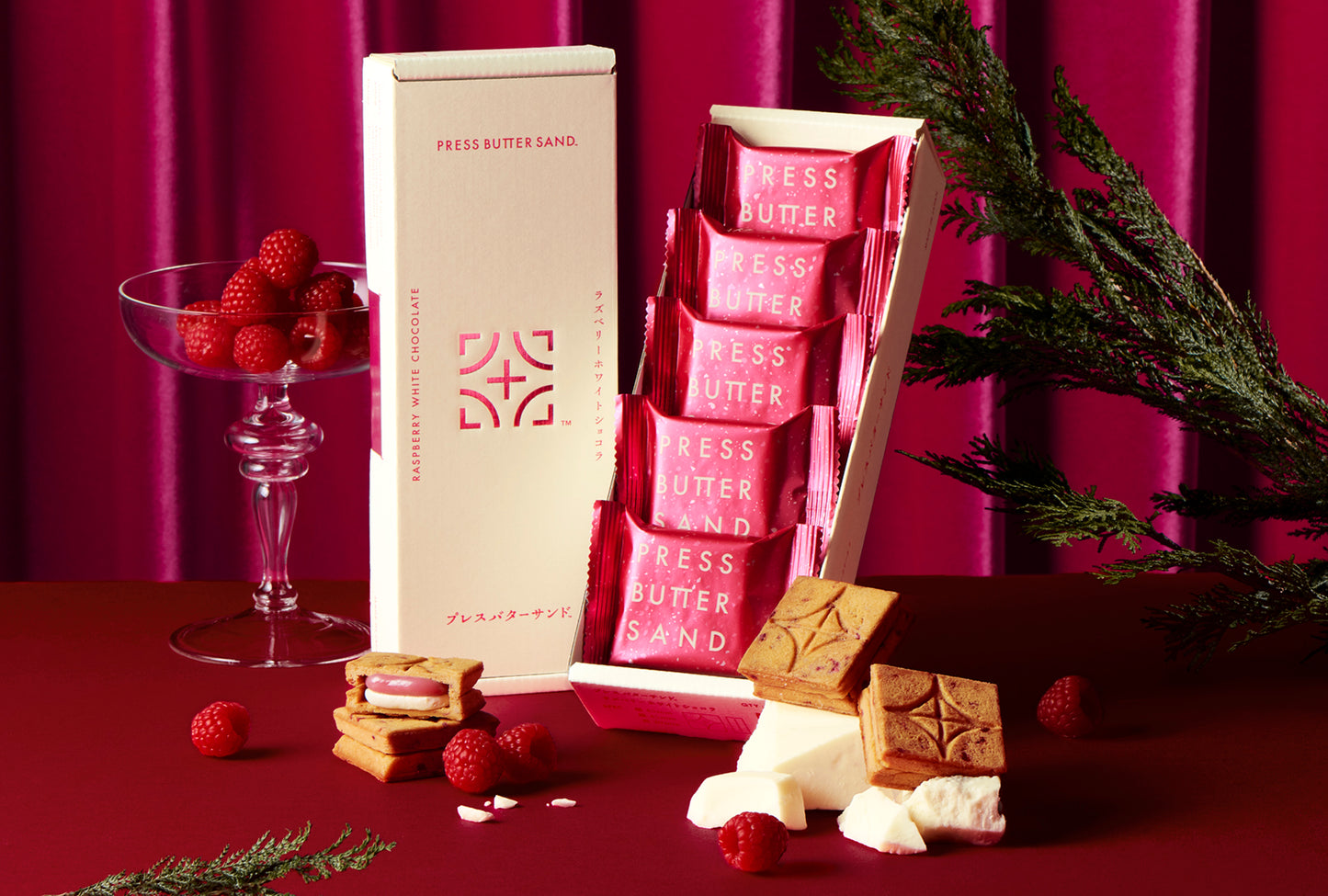 PREORDER PRESS BUTTER SAND Raspberry White Chocolate Cookies (5 Pieces)
