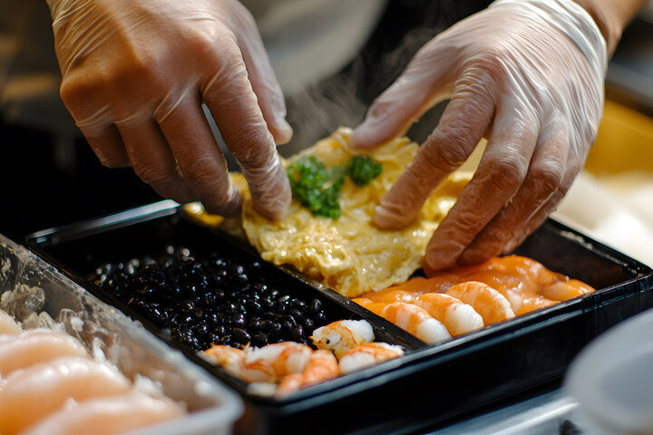 Osechi Ryori dishes being prepared