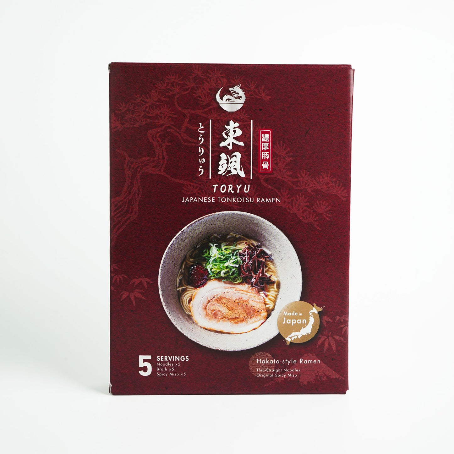 MIAUMALL ORIGINAL RAMEN Toryu Japanese Tonkotsu Ramen with Spicy Miso (5-Pack)