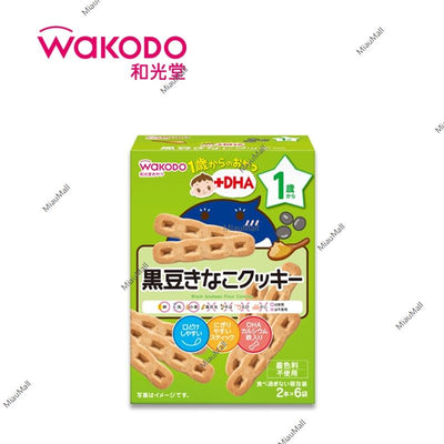 WAKADO 一岁儿童零食 + DHA 黑豆黄豆粉饼干 2 件 x 6 袋