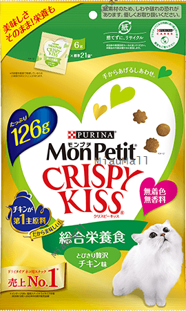 MONPETIT Crispy Kiss Seafood Select Cat Treats 6 g x 24 pcs