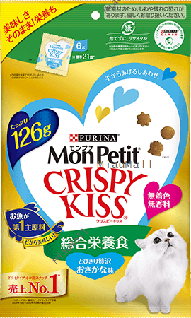 MONPETIT Crispy Kiss Seafood Select Cat Treats 6 g x 24 pcs