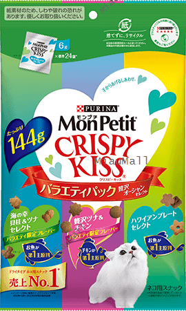 MONPETIT Crispy Kiss Seafood Select Cat Treats 6 g x 24 pcs