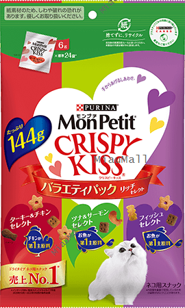 MONPETIT Crispy Kiss Seafood Select Cat Treats 6 g x 24 pcs