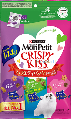 MONPETIT Crispy Kiss Seafood Select Cat Treats 6 g x 24 pcs