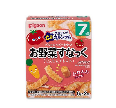 PIGEON Energy-Up 钙和蔬菜零食（胡萝卜和番茄）（7 个月以上）7 克 x 2 件