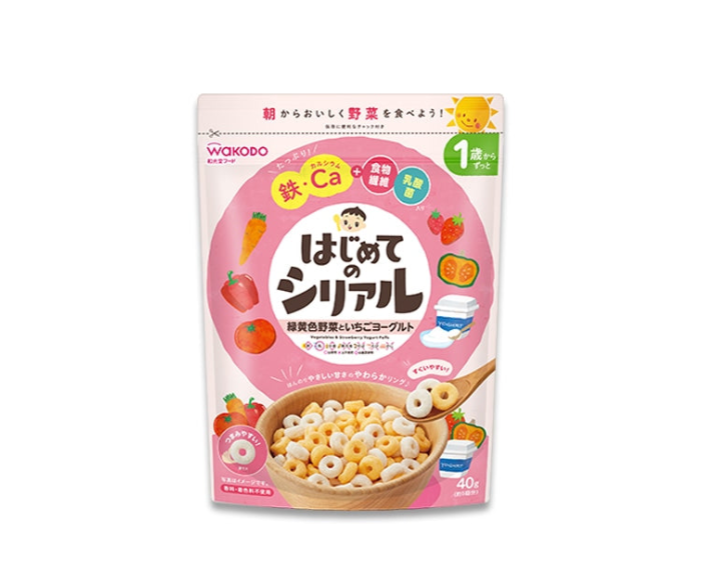 WAKODO My First Cereal Vegetable & Strawberry Yogurt Puffs