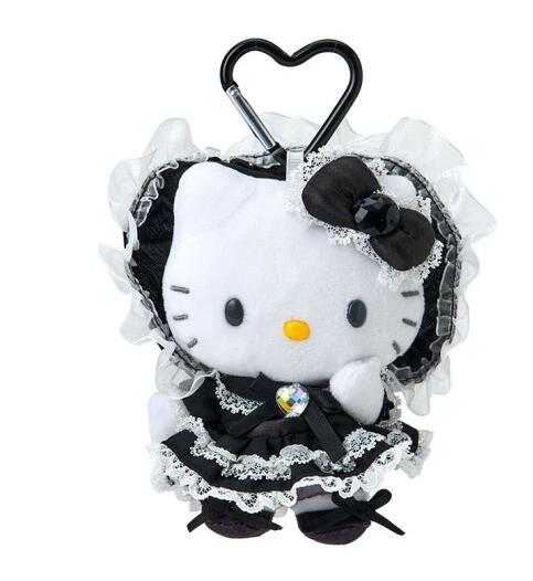 Hello Kitty Lovely Frill Mascot Keychain Lolita (Pink & Black)
