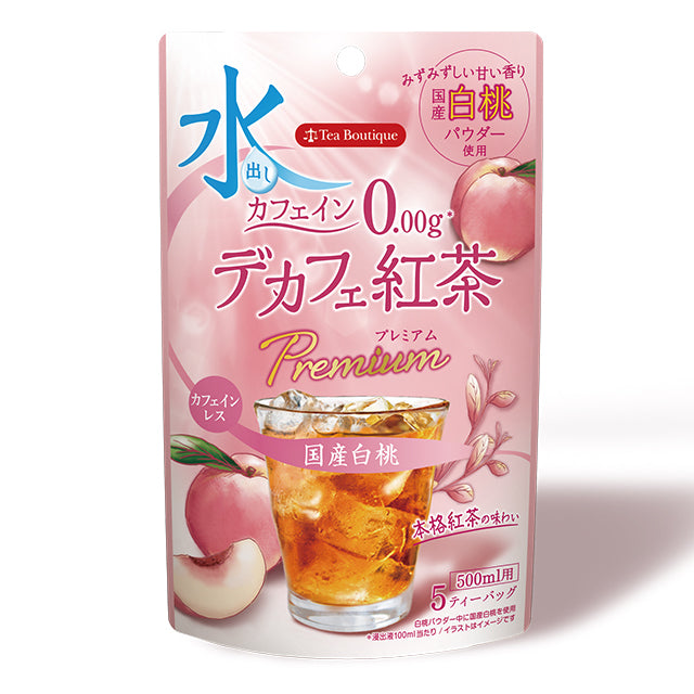 Tea Boutique Pour-Over Mild Decaffeinated Premium Black Tea (Japanese White Peach Flavor)