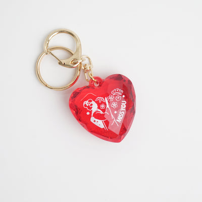 Miss You Japan Red Heart Shaped Key Ring