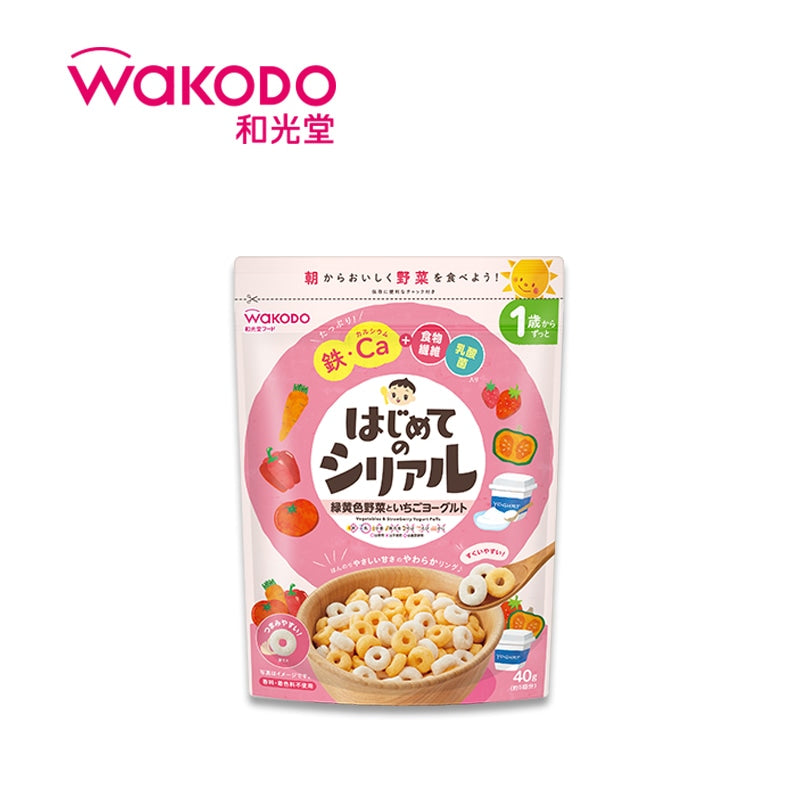 WAKODO 我的第一款谷物蔬菜草莓酸奶泡芙 40 克