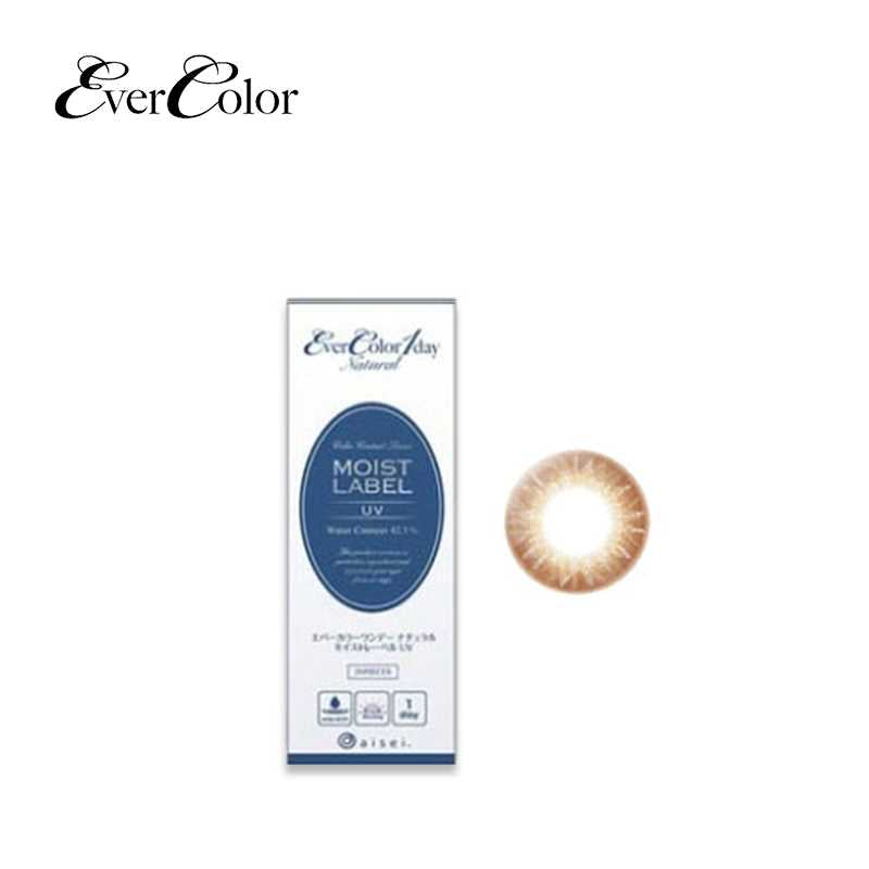 EverColor Daily Disposable Natural MoistLabel UV 14.5mm 직경 컬러 콘택트 렌즈 20개