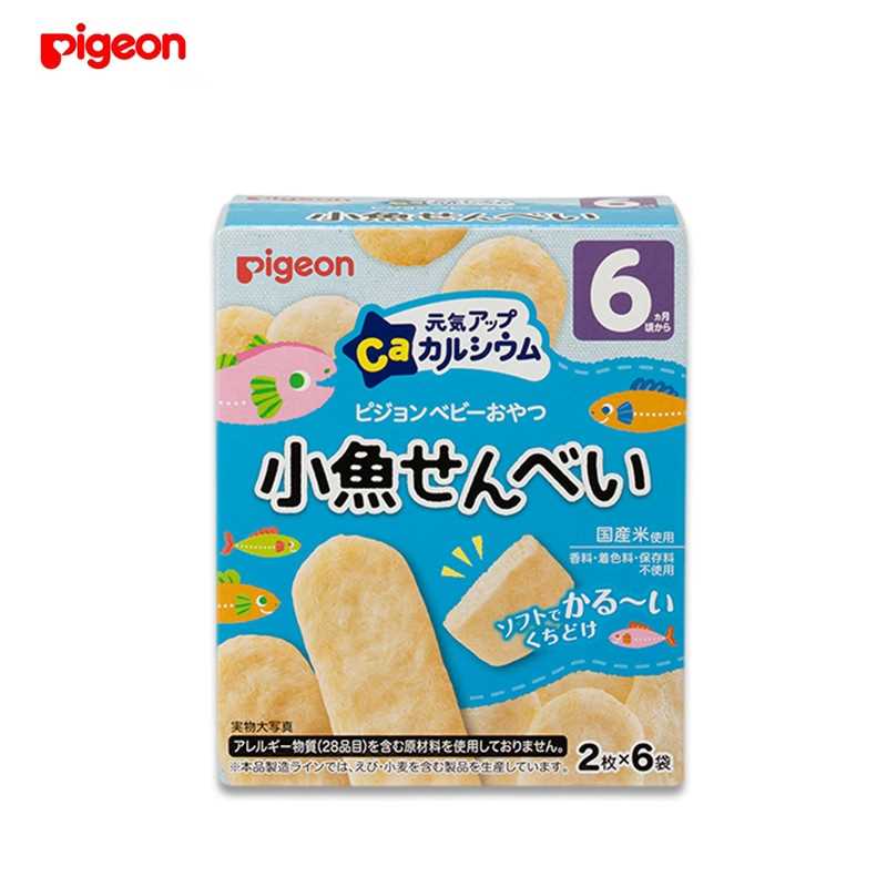 PIGEON 钙强化鱼仙贝米饼（6 个月以上）2 件 x 6 包