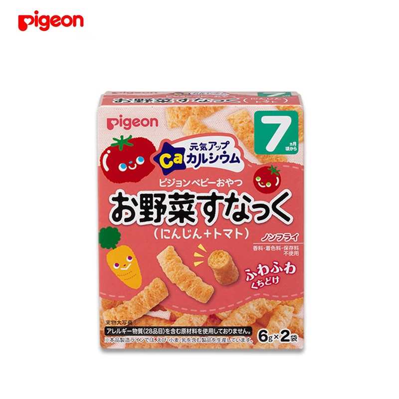 PIGEON Energy-Up 钙和蔬菜零食（胡萝卜和番茄）（7 个月以上）7 克 x 2 件